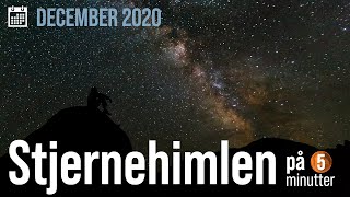 Stjernehimlen december 2020 Møde mellem Jupiter og Saturn Geminiderne Vintersolhverv MarsVenus [upl. by Ihcas]