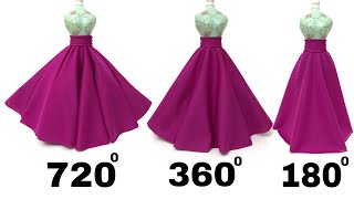 How to Make Easy Double Circle Skirt Full Flare Umbrella Skirt and Half Circular Skirt [upl. by Nebe]