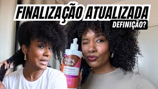 FINALIZAÇÃO ATUALIZADA Testando o CREME FINALIZADOR da Negra Rosa  Sah Oliveira [upl. by Anirhtak]