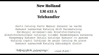 New Holland LM 435 A Telehandler  Parts Catalog [upl. by Nuahsak]