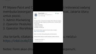 Lowongan Kerja PT Nippon Paint Indonesia infolokerbekasi updateinfoloker infolokerterbaru [upl. by Rehposirhc915]