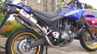 Yamaha xt660x blackwidow exhaust cans  Standard vs blackwidow sound test [upl. by Whitten206]