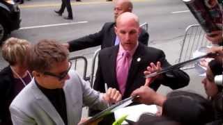 Jeremy Renner signs for fans at Marvels The Avengers film Premiere [upl. by Hars]