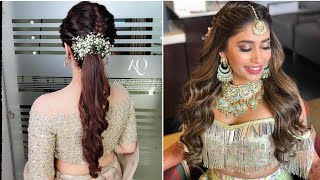 65 STUNNING Hairstyles With croptop lehenga for weddings  New Lehenga Hairstyle Ideas [upl. by Deena]