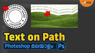 Text on Path in Photoshop  Add Text in Round Wave and Around Image  Malayalam Tutorial [upl. by D'Arcy]