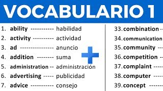 Vocabulario en inglés con pronunciación lección 1 de 8 200 palabras en inglés y español [upl. by Alika973]