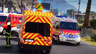 GTA 5 GROS ACCIDENT SUR UNE DÉPARTEMENTALE  POMPIERS DE PARIS 35 [upl. by Bihas]