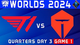 T1 vs TES Highlights Game 1  Worlds Quarterfinals 2024  T1 vs Top Esports by Onivia [upl. by Iras]