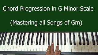 Chord Progression in G Minor Scale  Piano Finger Position  Piano Tutorial for Beginners [upl. by Enelec]