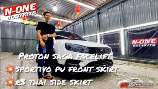 Proton saga vvt facelift sportivo pu front skirtr3 thai side skirt [upl. by Melly]