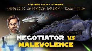 Negotiator vs Malevolence in Fleet Arena  SWGOH GAC [upl. by Dian424]