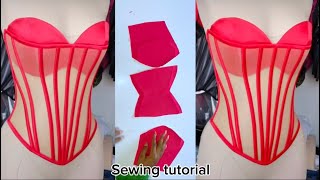 How to sew this stylish overbust corset with a separate bustier  Freehand corset [upl. by Cusick]