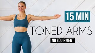 15 MIN TONED ARMS WORKOUT  No Equipment [upl. by Anaitat]