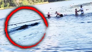 Massive Gator Swims Toward Girl Scout Troop in Lake [upl. by Cioban]