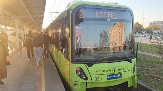 BursaRay Bursa Metrosu Küçük Sanayi  Bursaspor Acemler Bombardier Flexity Swift B2010 Camdan Çekim [upl. by Epner]