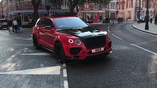 Red Bentley Bentayga Mansory Luxury SUV Exhaust Sound amp Acceleration  Luxury Cars In London 2024 [upl. by Melinde]