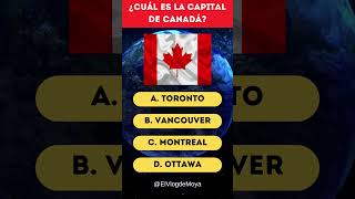 ¿Cuál es la capital de Canadá preguntas quiz capitales culturageneral canada ottawa [upl. by Isaiah]