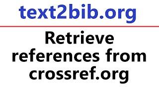 Retrieving items from crossreforg when converting references into BibTeX format [upl. by Henriette665]