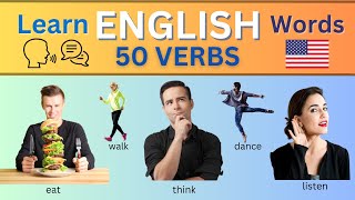 Learn 50 Common English VERBS in 5 Minutes  Learn English words FAST [upl. by Salomone]