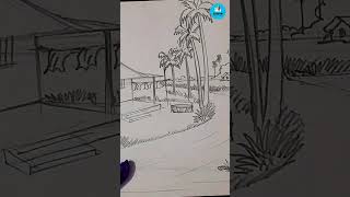 Easy Village art Tutorial drawing shamimarts drawingguide art shamimartwork drawingtutorial [upl. by Dylana]