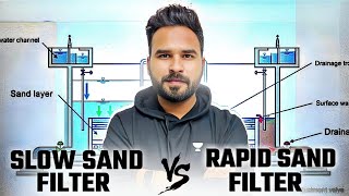 Slow Sand Filter vs Rapid Sand Filter  Environmental Engineering  by Abhishek Sir [upl. by Maite]