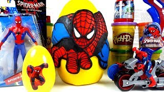 Enorme Uomo RagnoSpiderMan Far From HomePlay Doh Sorpresa Uovo Animazione Pieno di Giocattoli [upl. by Urdna]