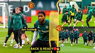 EXCLUSIVE✅Man Utd Training Today  Hojlun Kabwala Mount Amad ahead of Bournemouth clash [upl. by Nniroc]