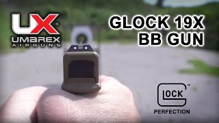 GLOCK 19X BB Gun Air Pistol Features and Shooting  Umarex Airguns [upl. by Ymmak]