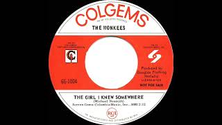 1967 HITS ARCHIVE The Girl I Knew Somewhere  Monkees mono 45 [upl. by Pachton]