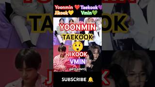 Yoonmin ❤ and Vmin💚 Taekook💜 and Jikook💛 btsjikook taekook yoonmin vmin [upl. by Tenrag]