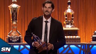 Connor Hellebuyck Takes Home The 202324 Vezina Trophy [upl. by Shaw]