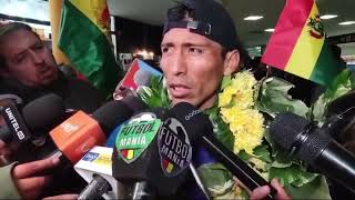 Llegada de Hector Garibay a La Paz lo recibio la Viceministra de Deportes Karen Palenque [upl. by Kirshbaum585]