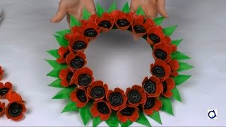 Poppy wreath craft for Remembrance Day [upl. by Nodnahs713]