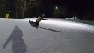 Snowboarding Snowshoe West Virginia  following my beginner gf round 3  Silver Creek 22 [upl. by Ynittirb]