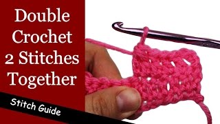 Double Crochet 2 Stitches Together dc2tog  Double Crochet Decrease [upl. by Ardnuhsed]