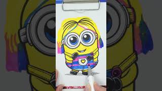 Wednesday Minion vs Enid Minion vs GRU Three markers challenge vs one shorts [upl. by Foley]