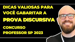 PROVA DISCURSIVA  Concurso de Professores do Estado de São Paulo  DICAS [upl. by Drarreg]