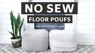 No Sew Floor Poufs  No Sew Pouf DIY Floor Pillows No Sew [upl. by Halette]