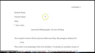 How to do an annotated bibliography MLA 8 [upl. by Hatnamas]