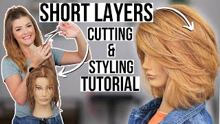 Youre STYLING Wrong Style Your SHORTER Layers with Movement Cutting Tutorial [upl. by Birdt946]