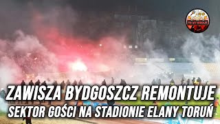 ZAWISZA BYDGOSZCZ REMONTUJE SEKTOR GOŚCI NA STADIONIE ELANY TORUŃ 09112024 [upl. by Conyers]