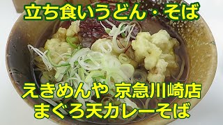 【立ち食いそば・うどん】まぐろ天カレーそば えきめんや 京急川崎店 ぶらり立ち食いそば 駅そば 立ち食いそば [upl. by Jueta148]