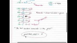 Euclidean Algorithm and GCDs Ex 1 [upl. by Yrtneg]