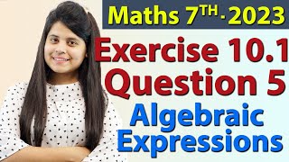 Q 5 Ex 101  Algebraic Expressions  Chapter 10  Maths Class 7th  NCERT New Syllabus 2023 CBSE [upl. by Benge951]