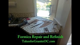 FORMICA COUNTERTOP REPAIR and refinish [upl. by Inna]