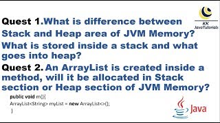 Java Interview questions on Stack and Heap area of JVM Memory  online Java training [upl. by Tnarb132]