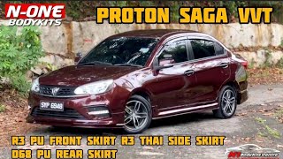 proton saga vvt facelift r3 pu front skirt r3 thai side skirt d68 pu rear skirt [upl. by Kcirrag233]