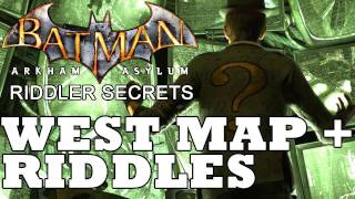 Batman Arkham Asylum West Secret Map Location and Riddle Solutions [upl. by Dimphia]