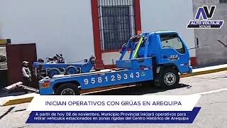 INICIAN OPERATIVOS CON GRÚAS EN AREQUIPA [upl. by Albertina]