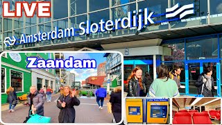 Amsterdam to Zaandam by Train LIVE  Walking Tour in Zaandam Shopping Area [upl. by Aihsram]